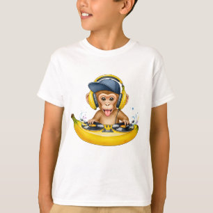 T-shirt Illustration de DJ singe mignon