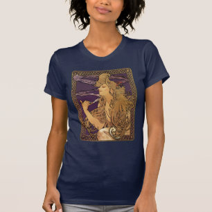 T-shirt Illustration de femme élégante d'Alphonse Mucha