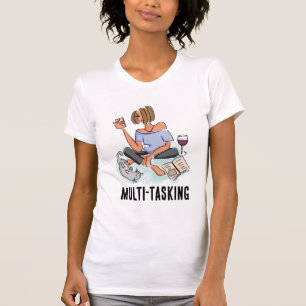 T-shirt Illustration de femme multitâche