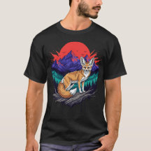 Illustration de Fennec Fox Sunset Mountain Art