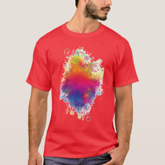 T-shirt Illustration de fleurs colorées avec des amis arc-