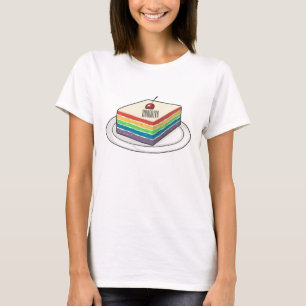 T-shirt Illustration de gâteau arc-en-ciel