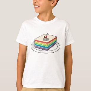 T-shirt Illustration de gâteau arc-en-ciel