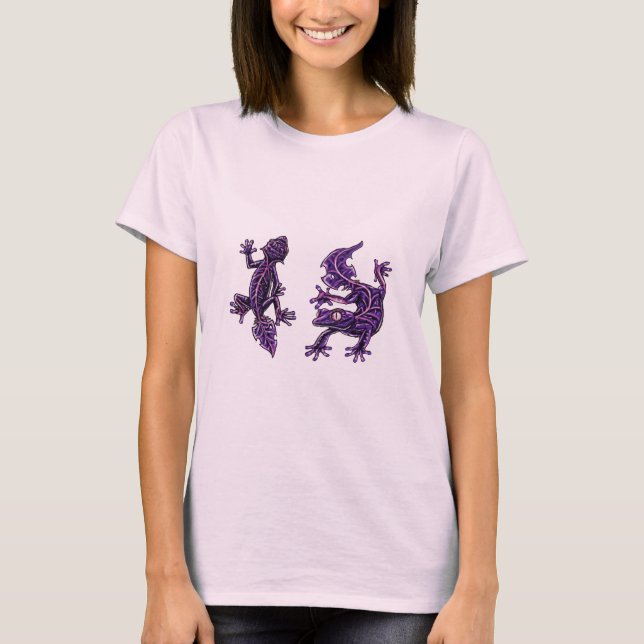 T-shirt Illustration de Gecko de la queue (Devant)