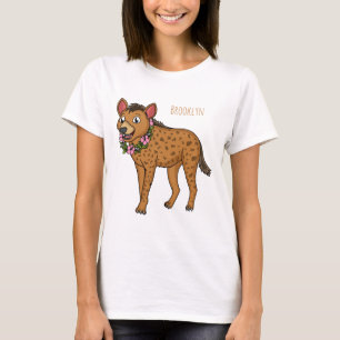 T-shirt Illustration de Hyena et de fleurs
