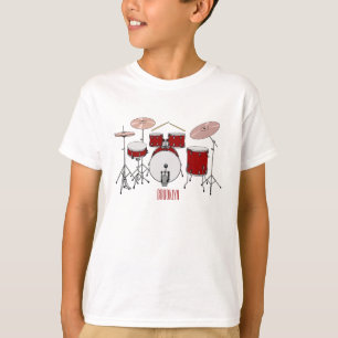 T-shirt Illustration de kit de batterie
