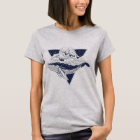 Illustration de la baleine de Boho avec lune