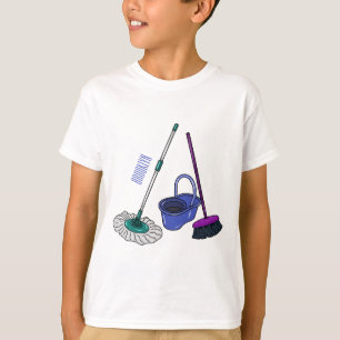 T-shirt Illustration de la bande dessinée Broom & mop