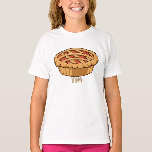 T-shirt Illustration de la caricature à tarte (Devant)
