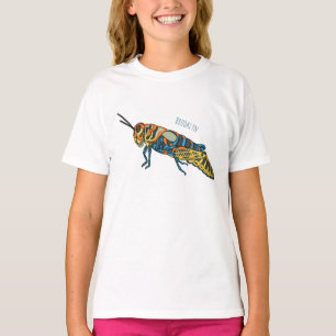 T-shirt Illustration de la caricature de la sauterelle en