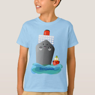 T-shirt Illustration de la caricature de remorqueur de paq