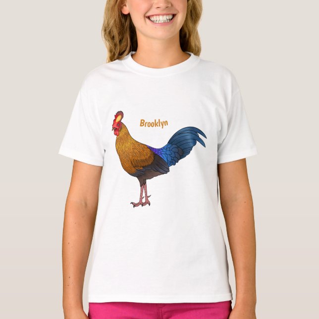 T-shirt Illustration de la caricature d'oiseaux de jungle  (Devant)
