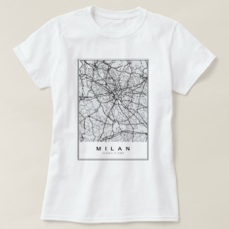 T-shirt Illustration de la carte de Milan