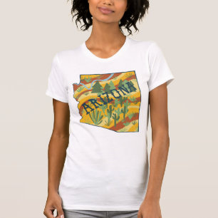 T-shirt Illustration de la carte d'état de l'Arizona