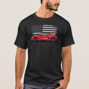 T-shirt Illustration de la Chevy Corvette C8 noire