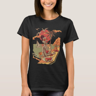 T-shirt Illustration de la fille d'été