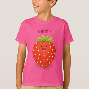 T-shirt Illustration de la fraise Cute kawaii