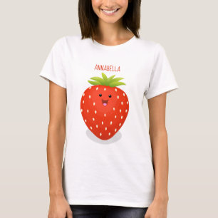 T-shirt Illustration de la fraise Cute kawaii