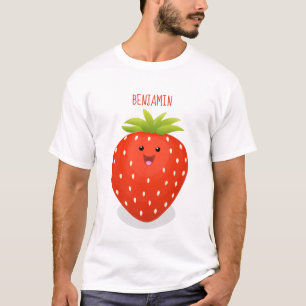 T-shirt Illustration de la fraise Cute kawaii
