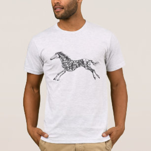 T-shirt Illustration de la mécanique vintage de course de 