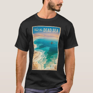 T-shirt Illustration de la mer Morte Art de voyage vintage