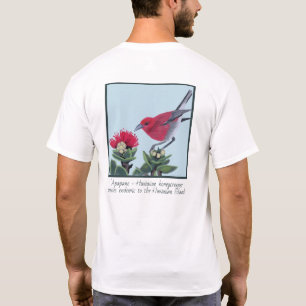T-shirt Illustration de la nature hawaïenne Apapane et Leh