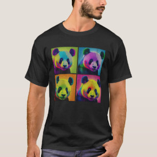 T-shirt Illustration de la panda géante Hommes animaux col