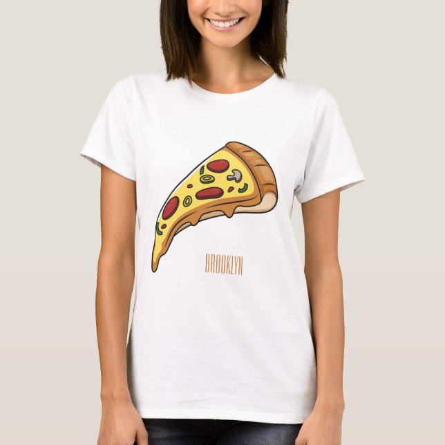 T-shirt Illustration de la pizza (Devant)