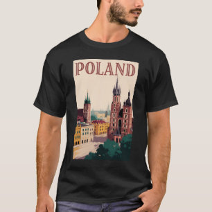 T-shirt Illustration de la skyline de la Pologne Art de vo