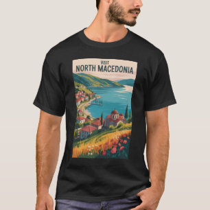 T-shirt Illustration de la skyline de Macédoine du Nord Ar
