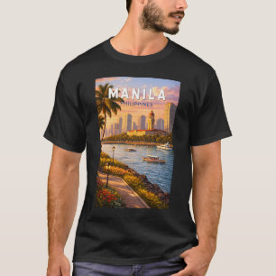 T-shirt Illustration de la skyline de Manille Philippines 