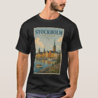 Illustration de la skyline de Stockholm en Suède A