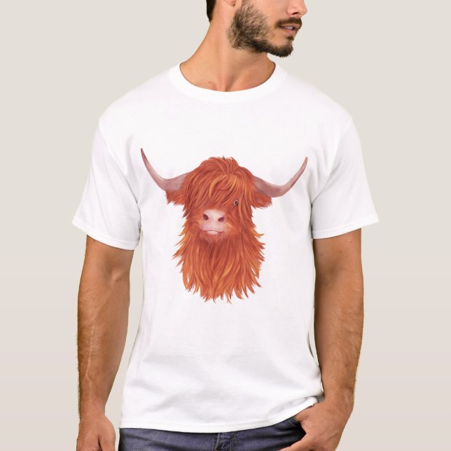 T-shirt Illustration de la vache Highland   (Devant)