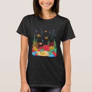 T-shirt Illustration de la vie océanique du récif corallie