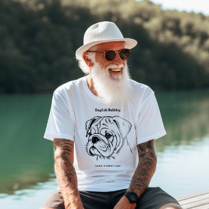 T-shirt Illustration de l'anglais Bulldog Portrait Black L