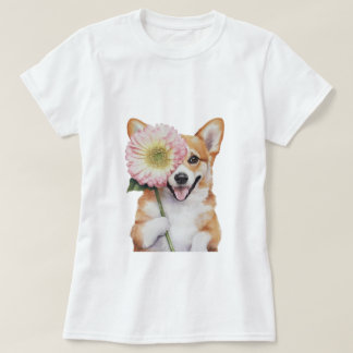 T-shirt Illustration de l'aquarelle adorable de Corgi