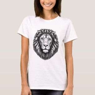 T-shirt Illustration de l'encre d'art Zodiac Leo Lions Hea