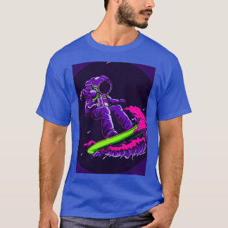 T-shirt Illustration de l'espace de surf des astronautes