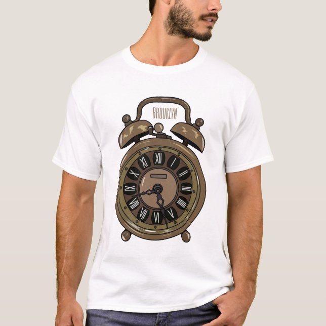 T-shirt Illustration de l'horloge d'alarme (Devant)