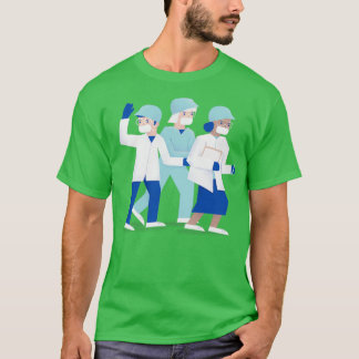 T-shirt Illustration de l'infirmière de première ligne com