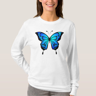 T-shirt Illustration de l'insecte bleu papillon-20284
