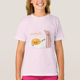 T-shirt Illustration de l'oeuf de Cute kawaii et du bacon