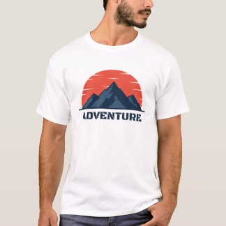 T-shirt Illustration de logo d'aventure en montagne avec s
