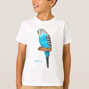 T-shirt Illustration de l'oiseau bleu budgerigar