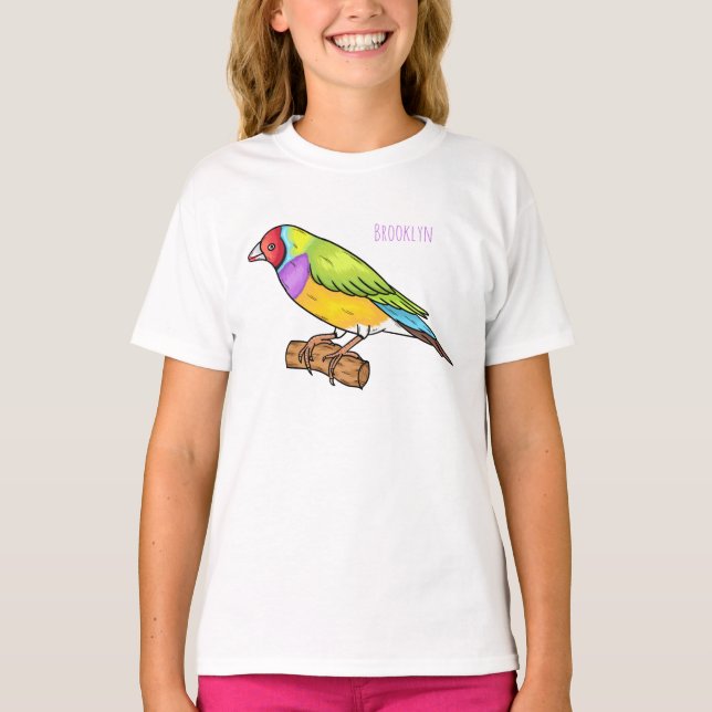 T-shirt Illustration de l'oiseau de taille gouldienne (Devant)