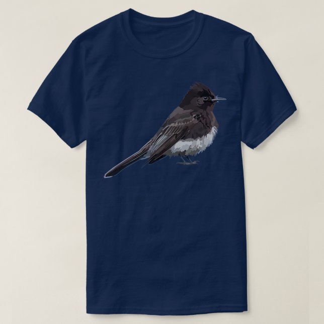 T-shirt Illustration de l'oiseau-mouche noir Phoebe (Design devant)