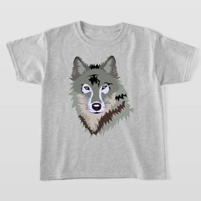 T-SHIRT ILLUSTRATION DE LOUP GRIS STYLISÉ (Poser)