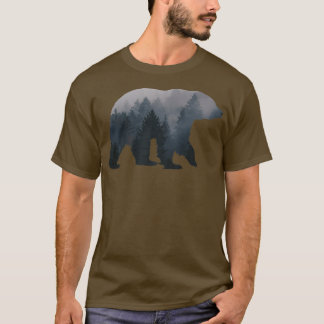 T-shirt Illustration de l'ours faite d'arbres avec Premium