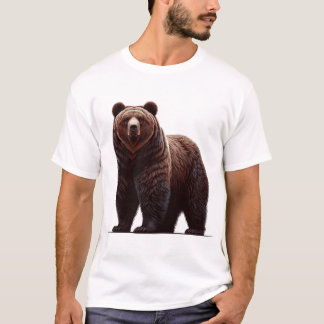 T-shirt Illustration de l'ours grizzli majestueux - Force 