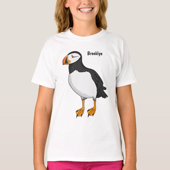 T-shirt Illustration de macareux de l'Atlantique (Devant)